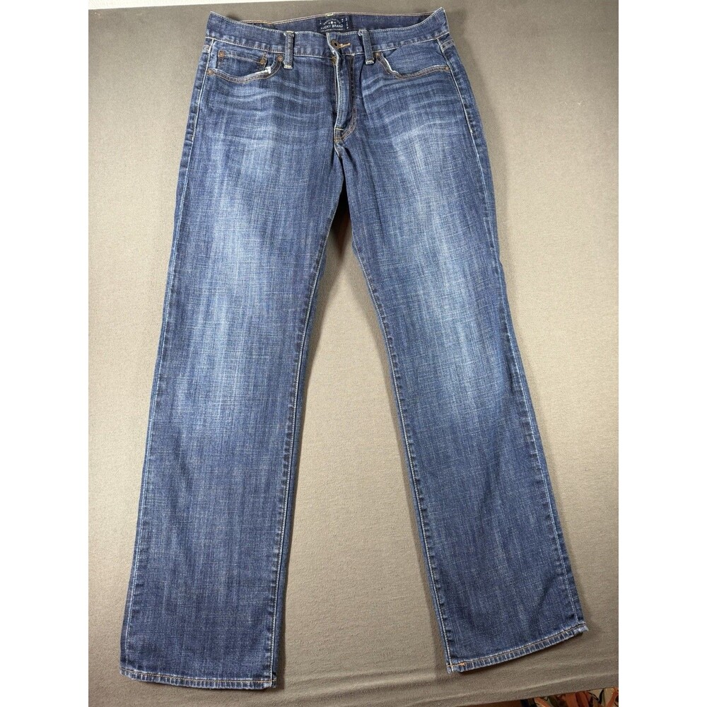 Lucky Brand Jeans Mens 33x34 361 Vintage Straight Whiskered Blue Denim Stretch